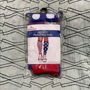 Patriotic Knee Socks - Red, White, and Blue